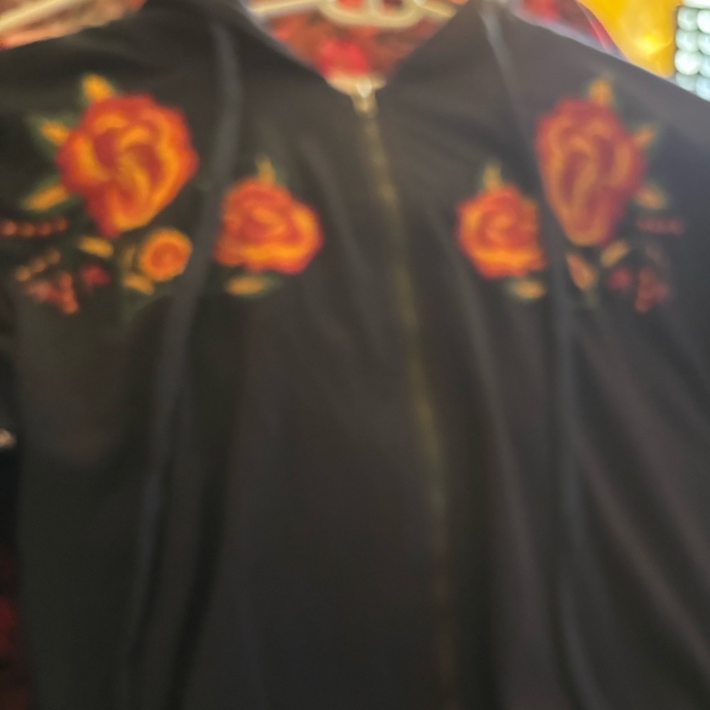 Savanna Jane Embroidered Front Zip Dark Blue Hoodie Sweater Small NWT